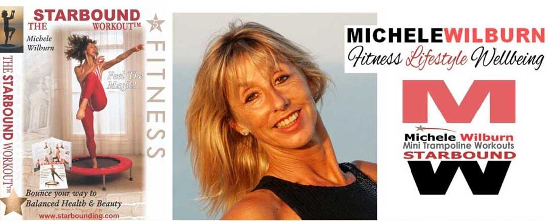 Michele Wilburn, international pioneer, author and producer of rebounding exercise workouts using mini trampolines, lauching a new series of online streaming mini trampoline videos to acvompany workouts in her Starbound book of Rebounding workouts and Resolution Plans